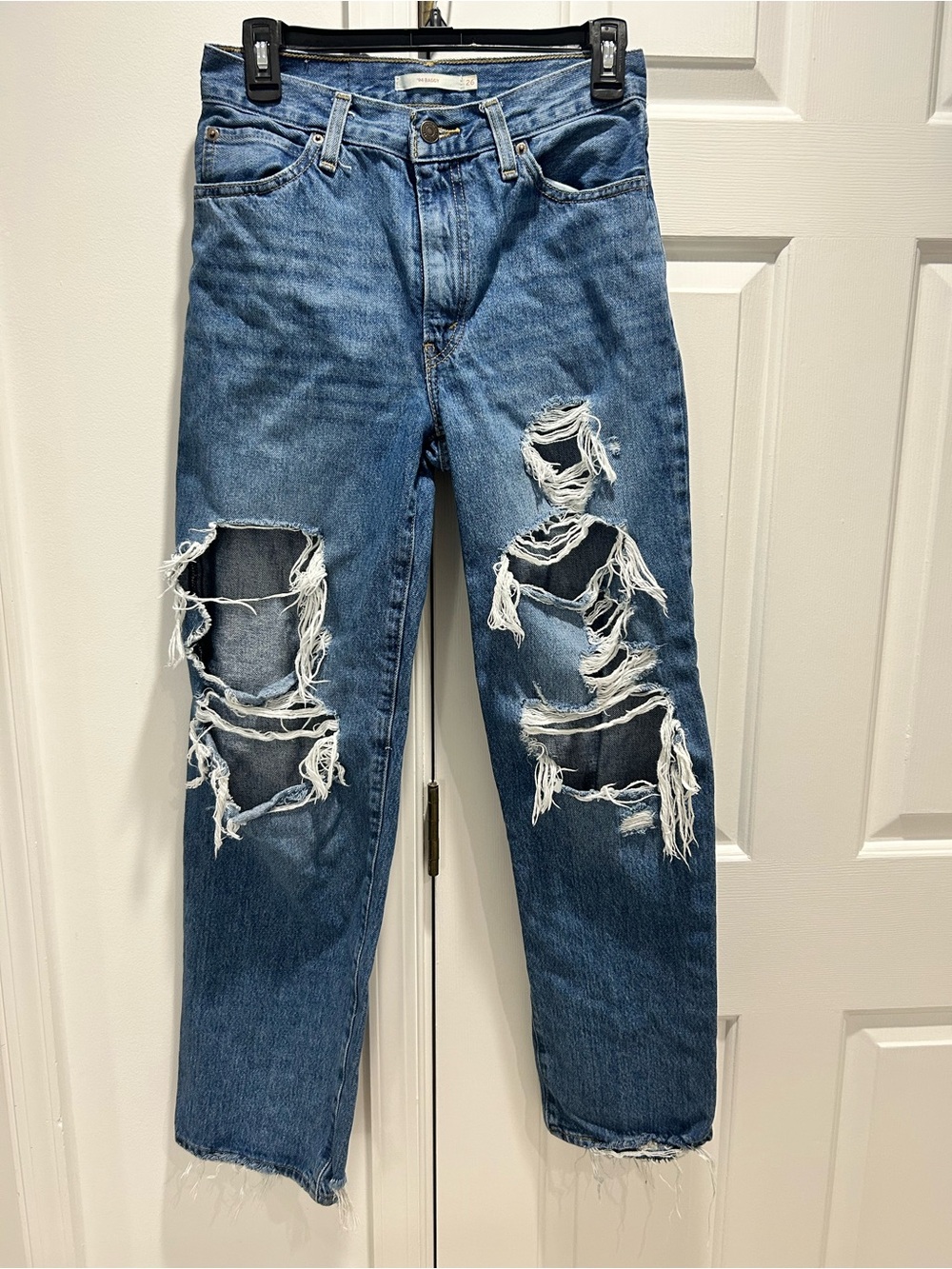 Levi's Distressed Light Blue Boyfriend Jeans